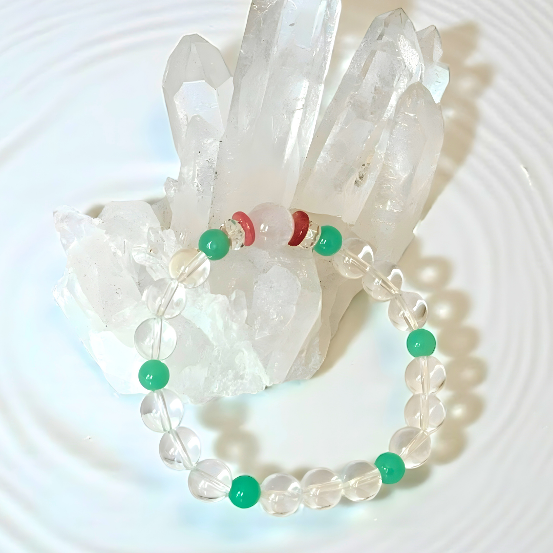 《一点物》クンツァイト&クリソプレーズブレスレット