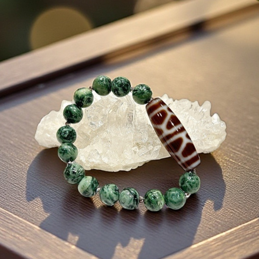 《一点物》亀甲天珠＆日高ヒスイブレスレット