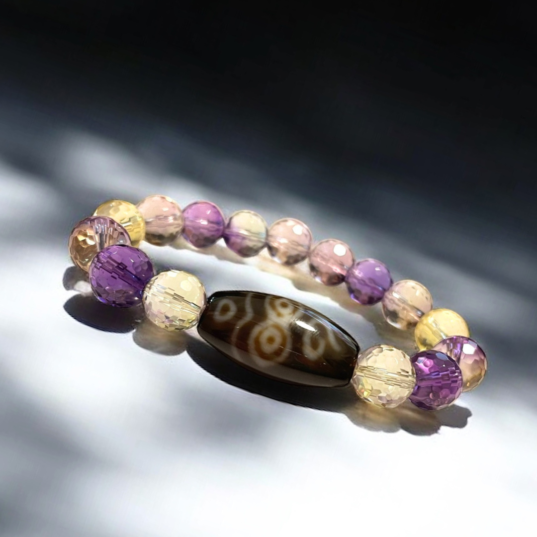 《一点物》法相仏顔天珠&アメトリンブレスレット