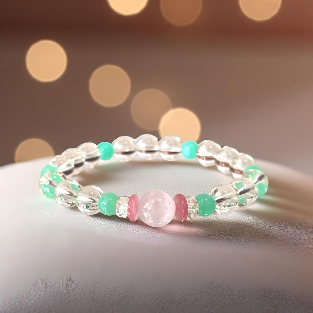 《一点物》クンツァイト＆クリソプレーズブレスレット