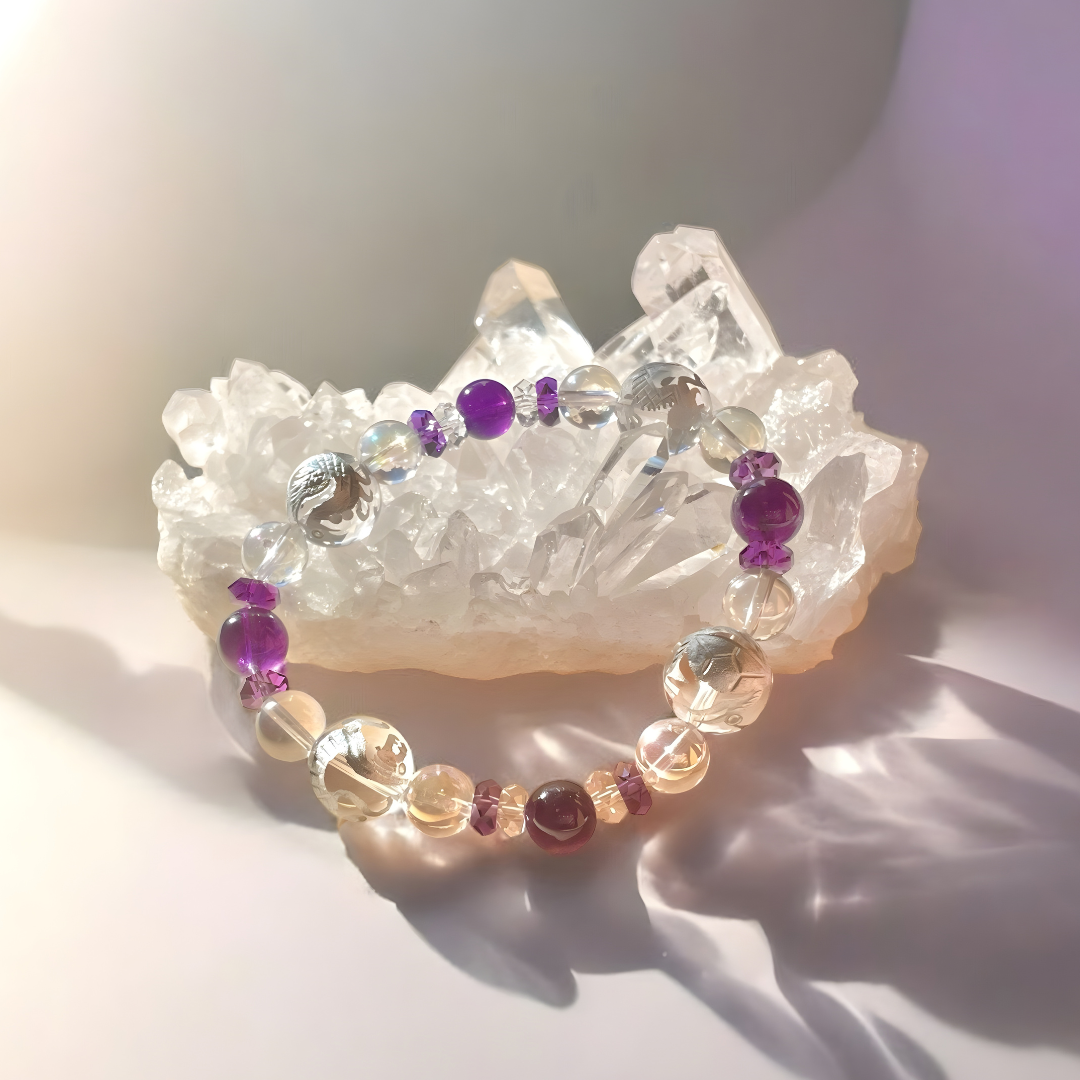 水晶四神＆アメジストブレスレット