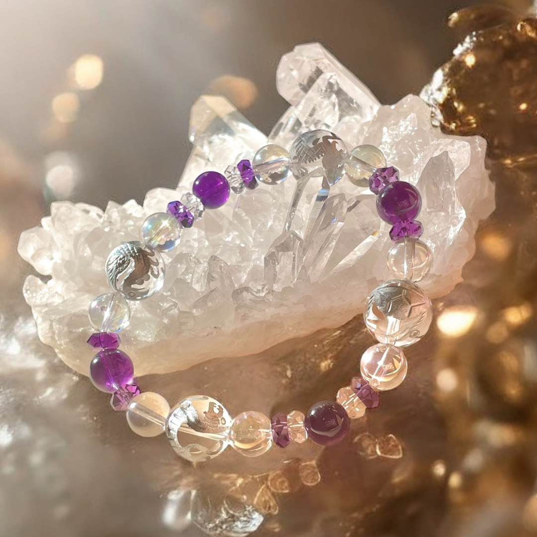 水晶四神＆アメジストブレスレット