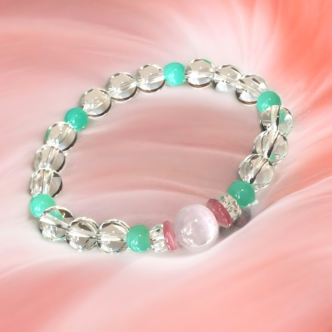 《一点物》クンツァイト＆クリソプレーズブレスレット