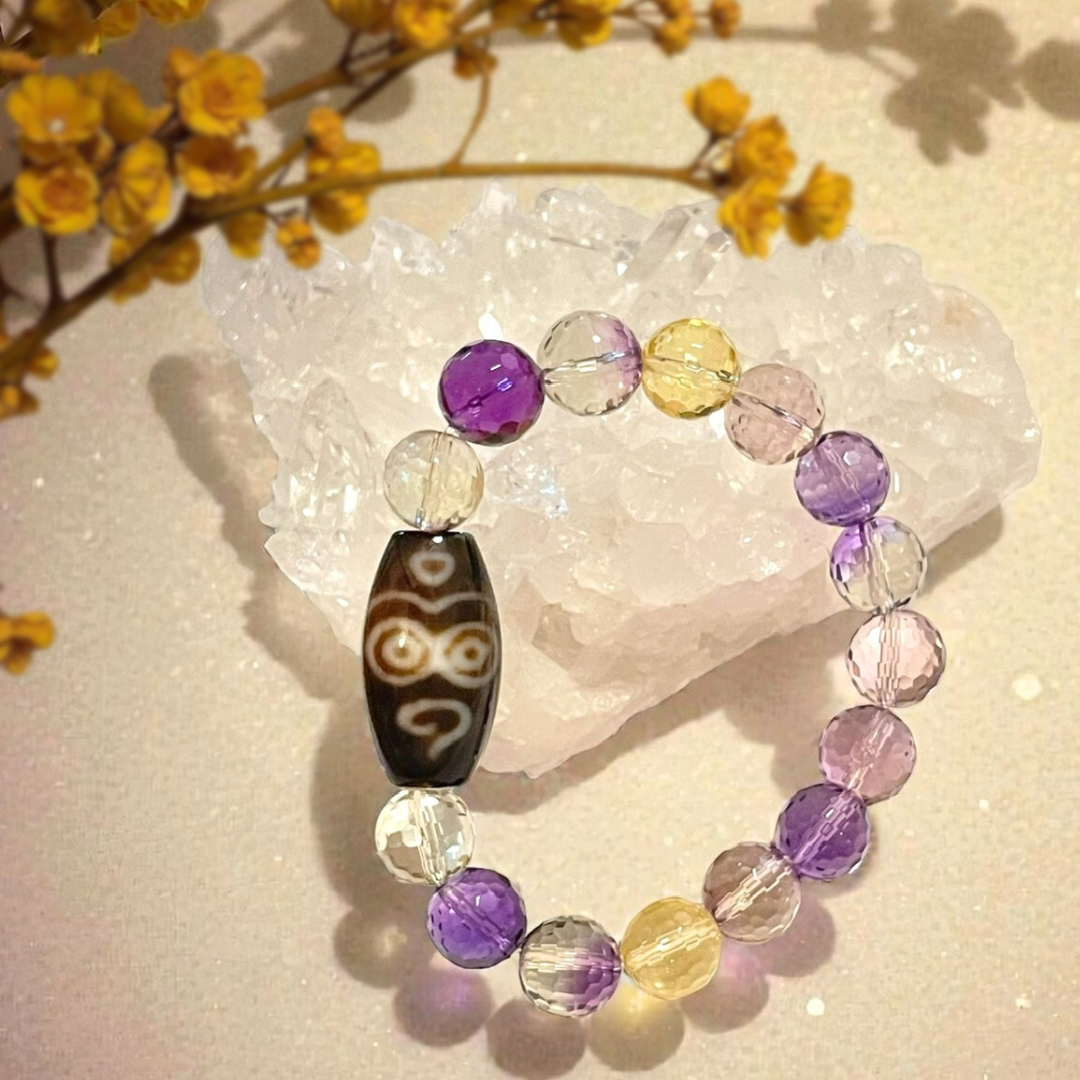 《一点物》法相仏顔天珠&アメトリンブレスレット