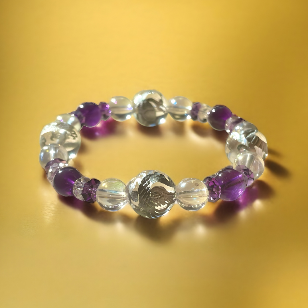 水晶四神＆アメジストブレスレット