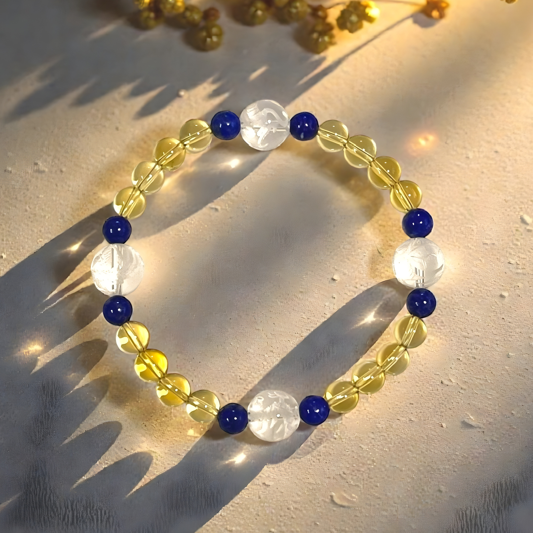 《一点物》四神&ラピスラズリ&シトリンブレスレット