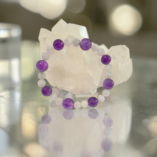 【新作】ウルグアイアメジスト　ラベンダーヒスイ　ブレスレット